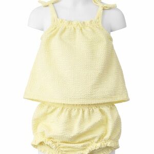 Cat & Jack Baby Girl 2-Piece Set 6-9M Yellow Waffle Tank & Bloomers Cotton Blend